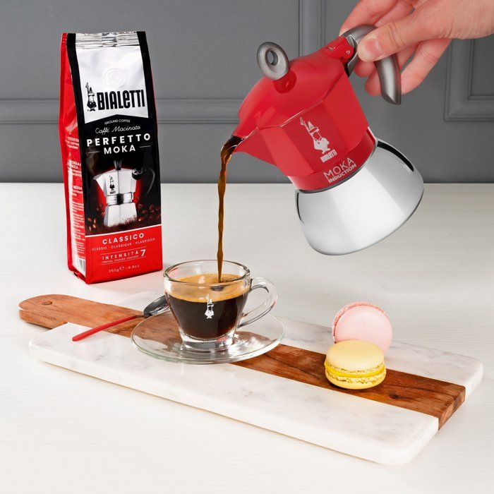 Cafetiere italienne - BIALETTI - MOKA Induction - 2 tasses - 100 ml - Rouge