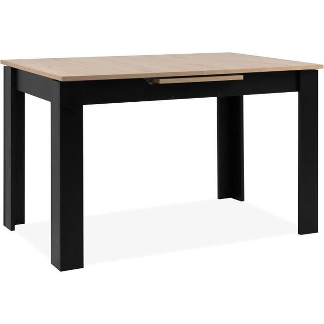 Table extensible - BIRMINGHAM - 80A - Ouverture synchonisée automatique - Chene / noir -  6 / 8 personnes - 125-165 x 75 x 80 cm