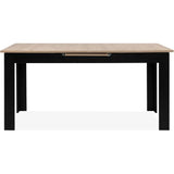 Table extensible - BIRMINGHAM - 80B - Ouverture synchonisée automatique - Chene / noir - 8 / 10 personnes - 160-200 x 75 x 80 cm