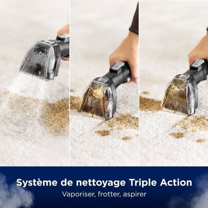 BISSELL SpotClean HydroSteam Select - Nettoyeur Vapeur - Moquettes, voiture, carrelage - 1000 W - 4,5 m - 3 modes de nettoyage