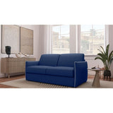 Canapé convertible express - AGATHE - Tissu Bleu - matelas 14cm - 175 x 100 x 87 cm
