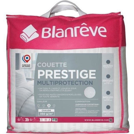 Couette Chaude Prestige Multi Protection - 100 % Polyester - BLANREVE - 240x260 cm - Satin rayé