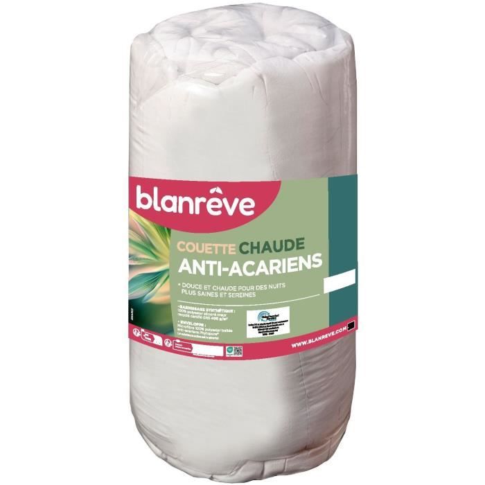 Couette Chaude 400 gr/m˛ - BLANREVE - Anti-Acariens - 200 x 200 cm - Blanc