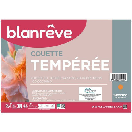 Couette - 140 x 200 cm - BLANREVE - Tempérée - 83g/m˛ - Motifs imprimés