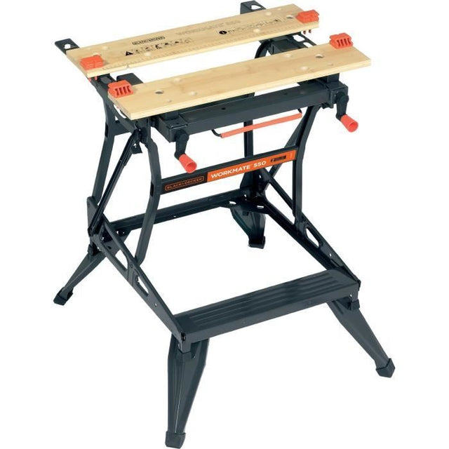 Etabli etau pliable - BLACK+DECKER - WM550-XJ - 2 mâchoires en bambou - charge maximale de 250 kg