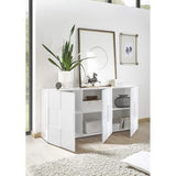 Buffet 3 portes 181 cm - Blanc laqué brillant - Style contemporain - MILANO
