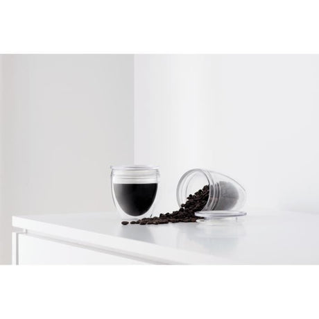 Set 2 gobelets BODUM - Pavina To Go - Double paroi plastique - Couvercle hermétique - 30 cl - Transparent