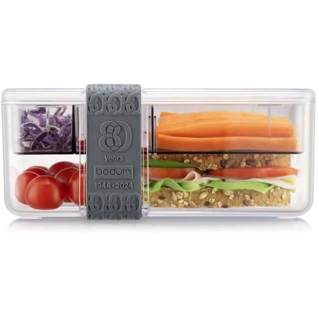 Lunch box compartimentée - BODUM - Bistro - Couverts - Gris