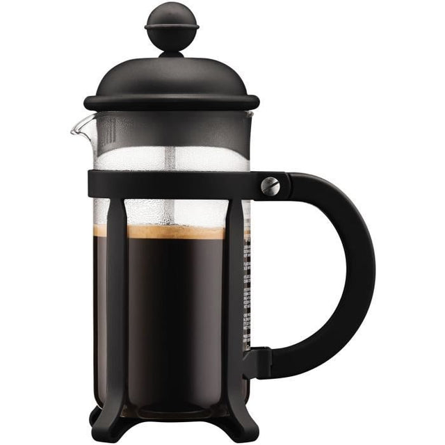 Cafetiere a piston - BODUM - Java - Monture et couvercle en plastique - 3 tasses - 0.35 l - Noir