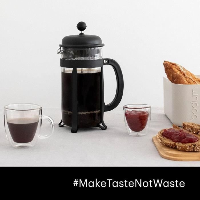 Cafetiere a piston - BODUM - Java - Monture et couvercle en plastique - 3 tasses - 0.35 l - Noir