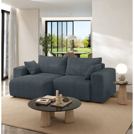 Canapé fixe d'angle réversible - 4 places - BOGOTA - Tissu Gris anthracite - 227 x 138 x 86 cm