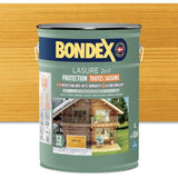 Lasure 2 en 1 protection extérieure - Chene Clair - Satin - Protection 12 ans - Toutes saisons - Bondex - 5L