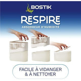 Absorbeur d'humidité - BOSTIK - Respire - Jusqu'a 25 m˛ - 2 recharges sans parfum - 2 x 250 g
