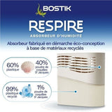 Absorbeur d'humidité - BOSTIK - Respire - Jusqu'a 25 m˛ - 2 recharges sans parfum - 2 x 250 g