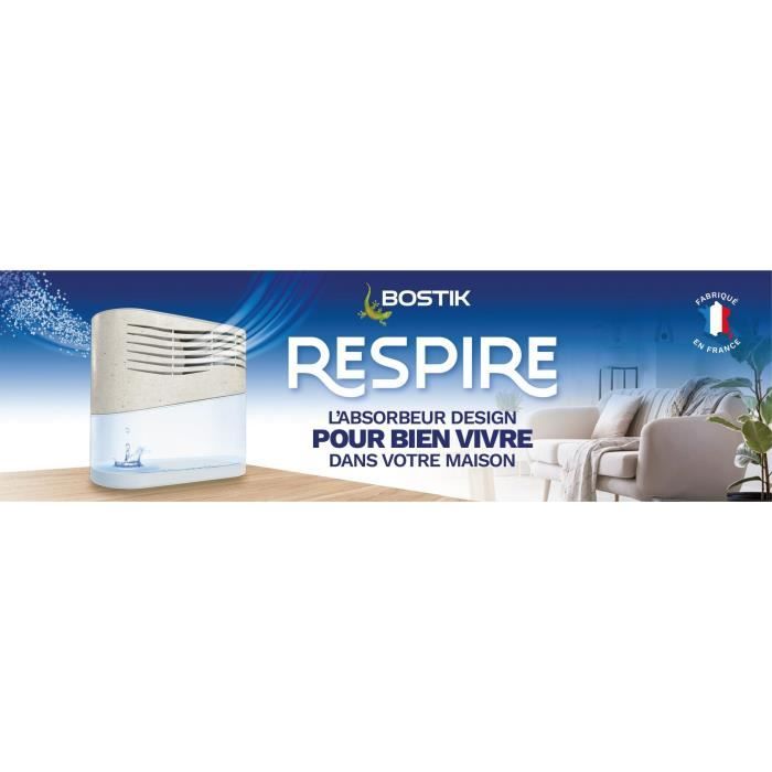 Recharges absorbeur - BOSTIK - Respire - 2 tablettes - Jusqu'a 25 m˛ - Sans parfum - 2 x 250 g