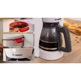 Cafetiere Filtre - BOSCH - TKA2M111 MyMoment - Blanche - Capacité 1,25L - verseuse verre - systeme anti-gouttes