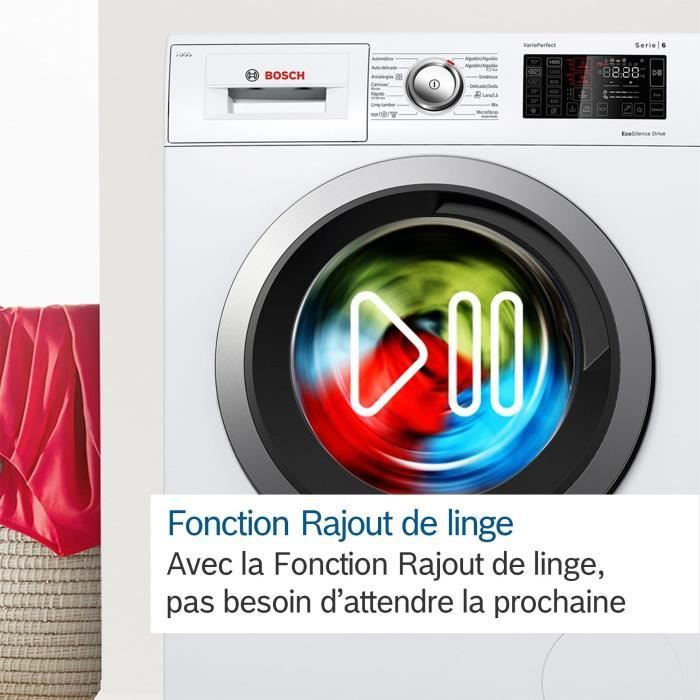 Lave-linge hublot BOSCH WGE02406FR SER2 - 7 kg - Induction - L60cm - 1400 trs/min - Classe A  - Blanc