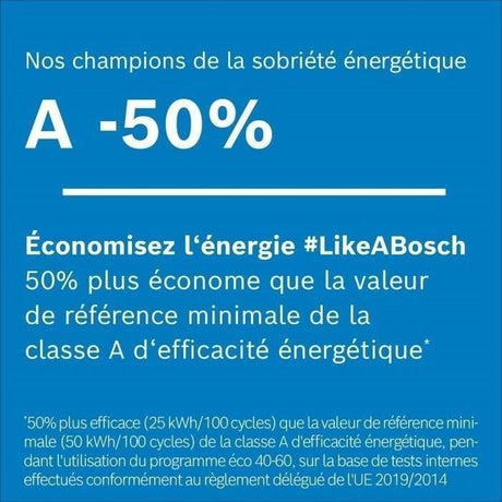 Lave-linge hublot BOSCH WGB244A2FR SER8 - 9 kg - i-DOS - Induction - L60cm - 1400 trs/min - Classe A-50% - Blanc