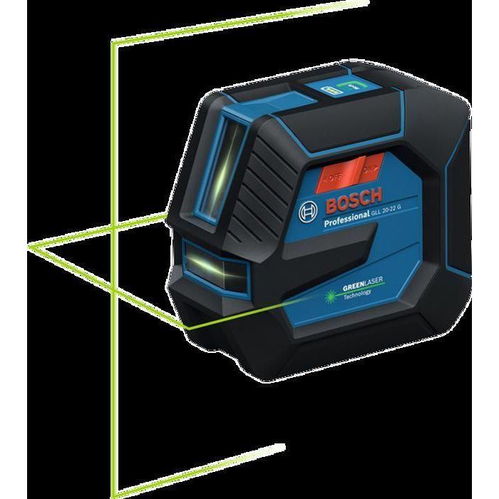 Laser lignes - BOSCH PROFESSIONAL - GLL 20-22 G - Laser vert - Alimentation Dual Power - Précision ± 0,3 mm/m