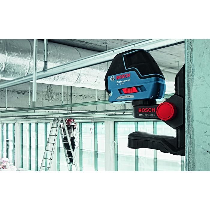 Laser ligne polyvalent - BOSCH PROFESSIONAL - GLL 3-50 - Batterie - Angle et niveau - Portée 50 m