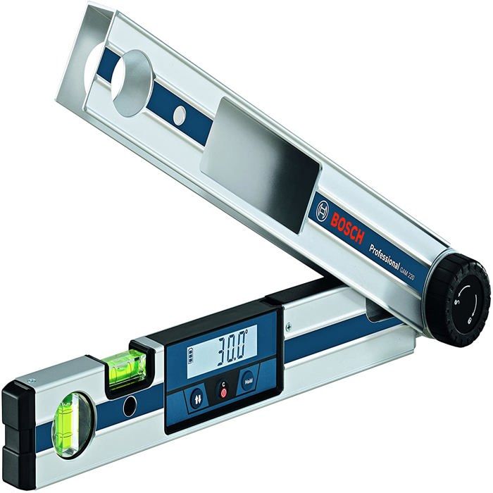 Mesureur d'angle - BOSCH - GAM 220 Professional - Précision ±0,1° - Longueur 40 cm - Plage 0-220°