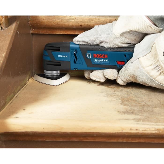 Découpeur-ponceur Bosch Professional GOP 12V-28 + 2 Batteries 3,0Ah + Accessoires + L-BOXX - 06018B5006