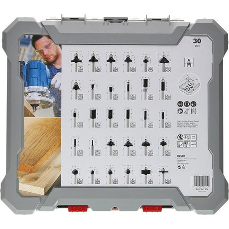 Coffret de 30 fraises mixtes a Ř queue de 6 mm - BOSCH - 2607017474