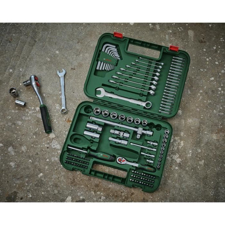 Bosch Set d'outils a main Advanced 132 pcs (pr tâches de fixation difficiles  clés/clés mâles/cliquets/tournevis  accessoires)