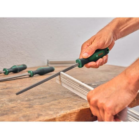 Bosch Set de 5 limes (limes ronde/demi-ronde/plate/triangulaire/carrée  acier au carbure dur  course moyenne 2  Softgrip)