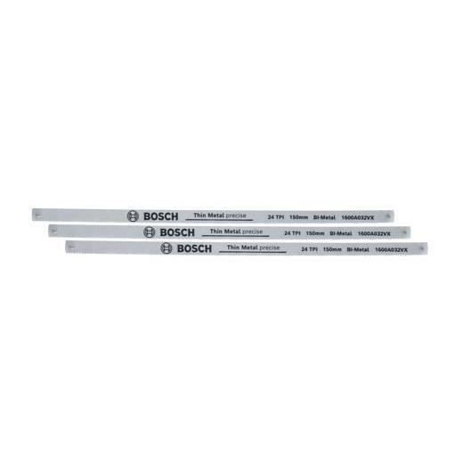 Bosch Set de 3 lames de scie compatibles Precise 150 mm (lame bimétal durable pour coupes précises métal/plast./bois tendre)