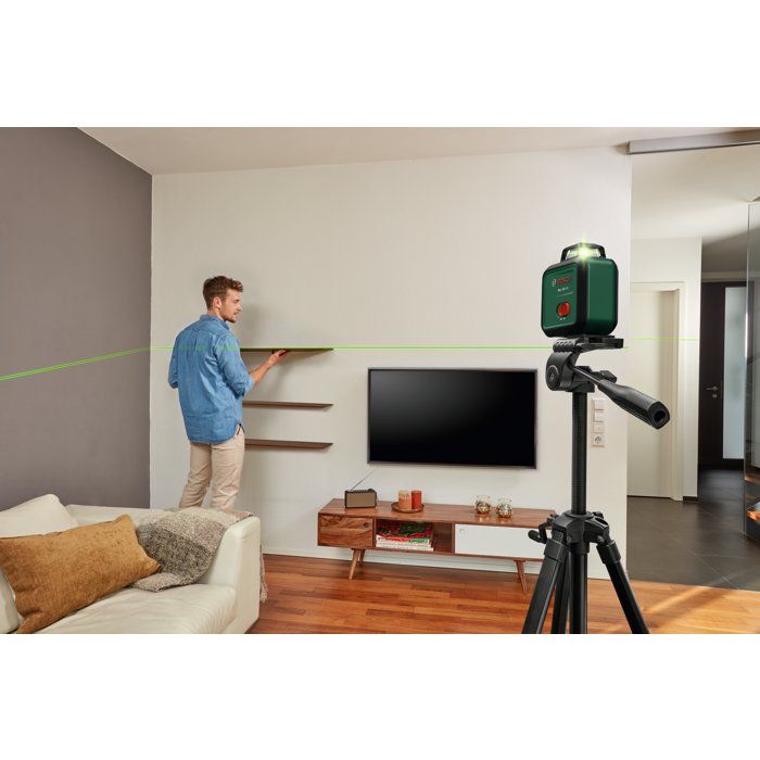 Laser lignes BOSCH - PLL 360-1 G - Avec un trépied TT120, une housse de protection, un manuel d'utilisation et des piles