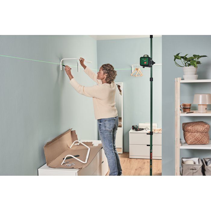 Laser lignes BOSCH - PLL 360-1 G - Avec un trépied TT120, une housse de protection, un manuel d'utilisation et des piles