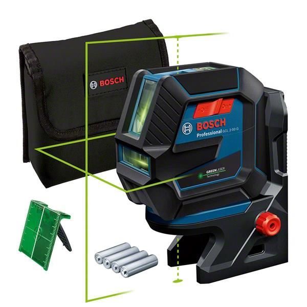 Laser - BOSCH - GCL 2-50 G - 2 points et 2 lignes - IP 64 - Portée 10 m