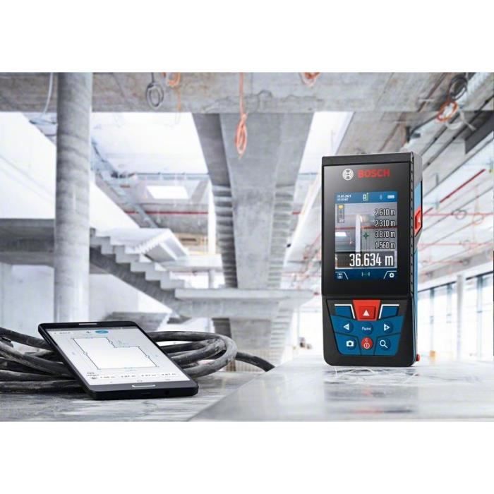 Télémetre laser Bosch Professional GLM 150-27 C (Bluetooth, portée: 0,08 – 150,00 m  câble micro USB, housse) - 0601072Z00