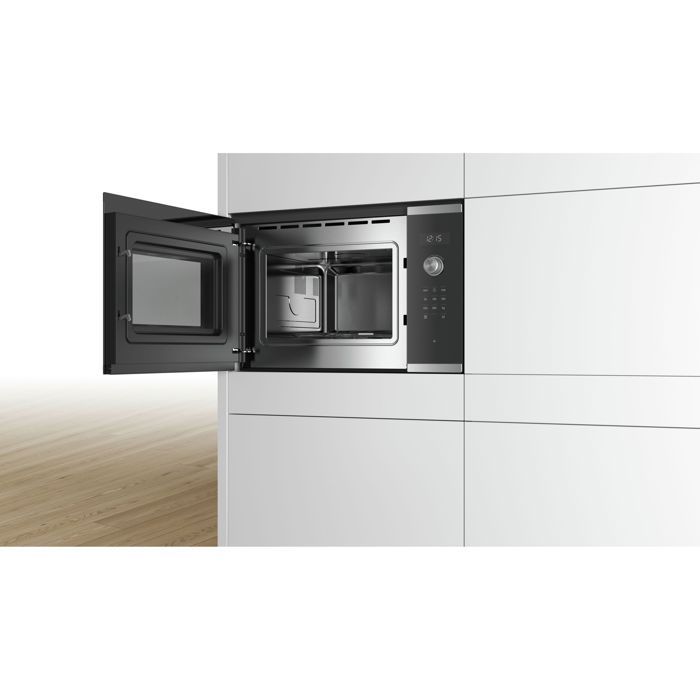 Micro-ondes encastrable - BOSCH Série 6 - BFL554MS0 - Noir / Inox - 59,4 x 38,8 x 38,3 cm
