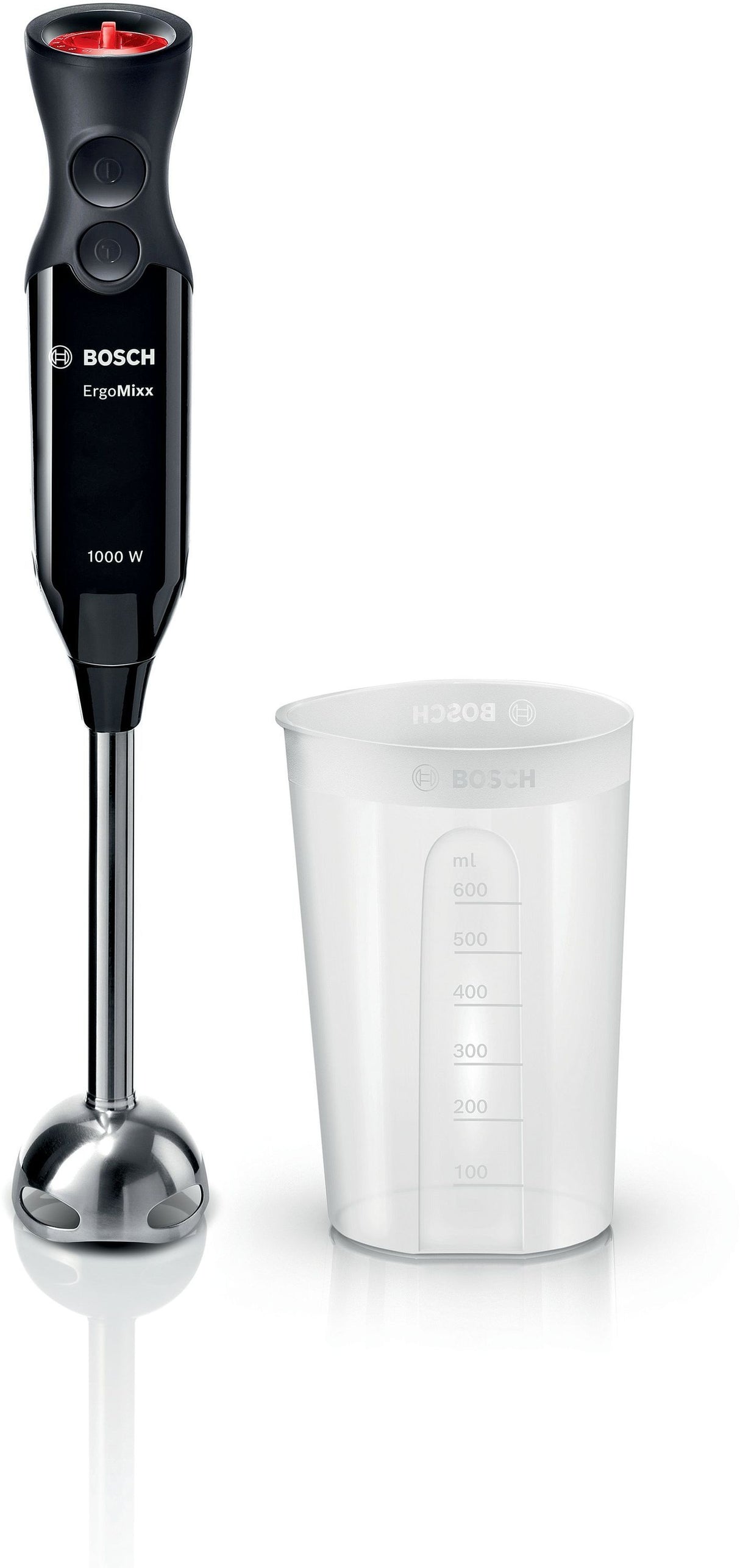 Mixeur plongeant - BOSCH - MS6CB6110 ErgoMixx - 1000 W - 12 vitesses + turbo - Bol mixeur - Noir