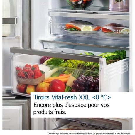 Réfrigérateur combiné - BOSCH - KGN49AIBT - Classe B - 440 L - 203 x 70 x 66,70 cm - Acier brossé
