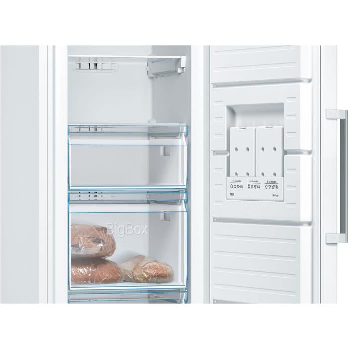 Congélateur armoire - BOSCH SER4 - GSN36CWEP - Classe E - 242 L - 186 x 60 x 65 cm - Blanc