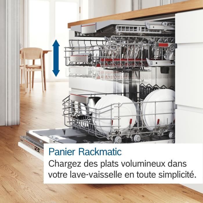 Lave-vaisselle pose libre BOSCH SMS4EMW01F SER4 - 14 couverts - Induction - L60cm - 42 dB - tiroir a couverts - Blanc