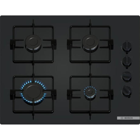 Table de cuisson a gaz - BOSCH Série 2 - 4 foyers - 52 x 59 x 5,4 cm - POP6B6K30 - Noir