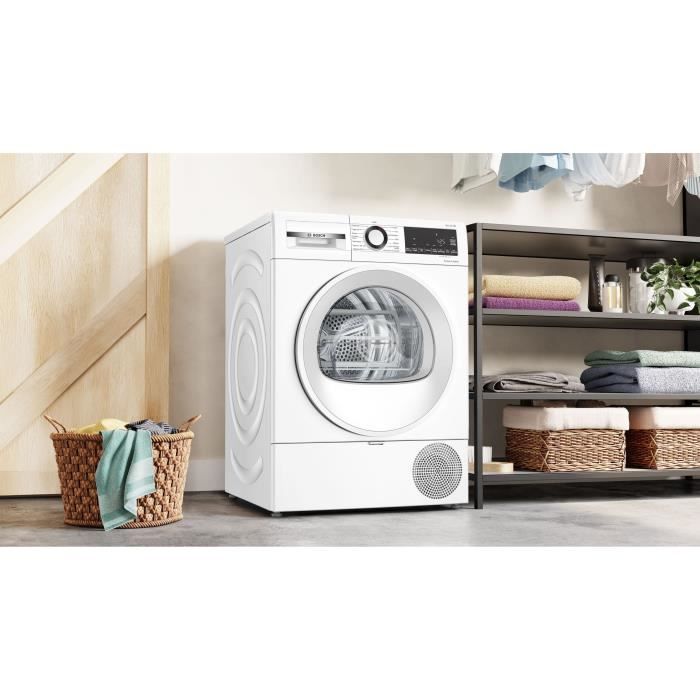 Seche-linge pompe a chaleur BOSCH WQG133DTFR SER6 - 8 kg - Induction - L60cm - Classe C - Blanc