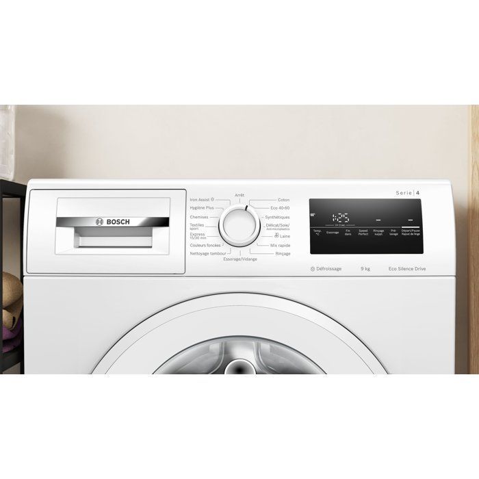 Lave-linge hublot BOSCH WAN2827ZFR SER4 - 9 kg - Induction - L60cm - Classe A - 1400 trs/min - Vapeur - Blanc