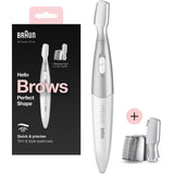 Mini-tondeuse de précision - BRAUN - FG1106 Sourcils- 1 vitesse - Pile - Gris / Blanc