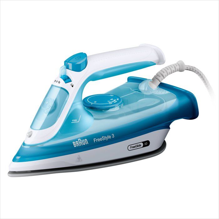 Fer a vapeur BRAUN FI3144 BL FreeStyle 3 - Semelle SuperCeramic - Puissance 2400 W - Vapeur constante 45 g/min