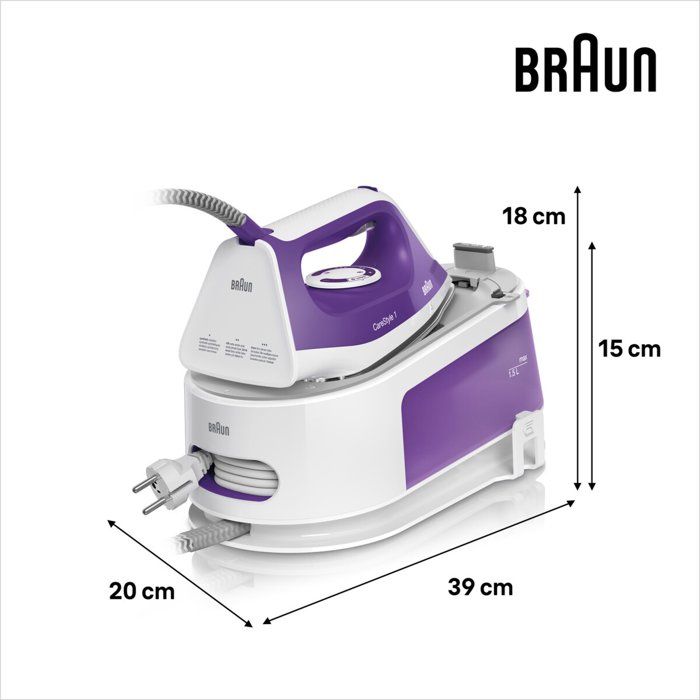Centrale vapeur CareStyle 1 - BRAUN - IS1014VI - 6 bar - 1,5 L - Violet / Blanc