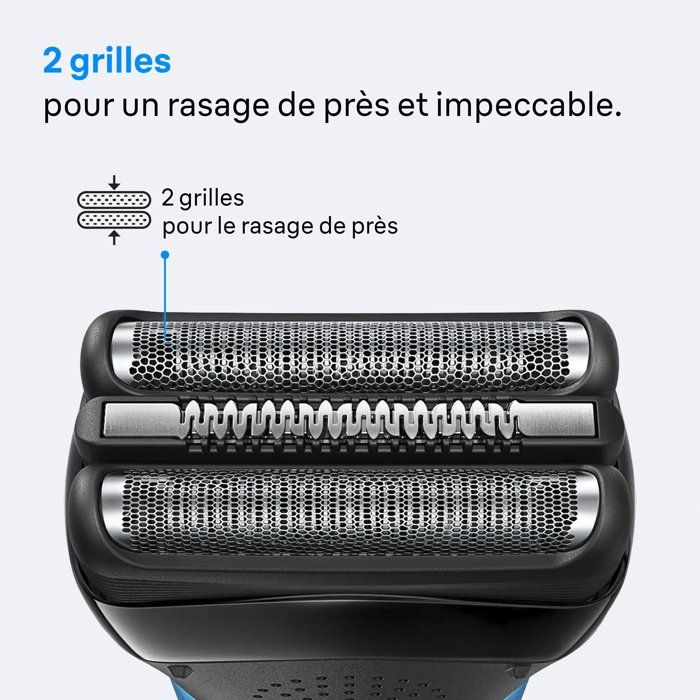 Rasoir électrique BRAUN Series 3 - Bleu et noir - Autonomie 30 minutes - Charge rapide 5 minutes