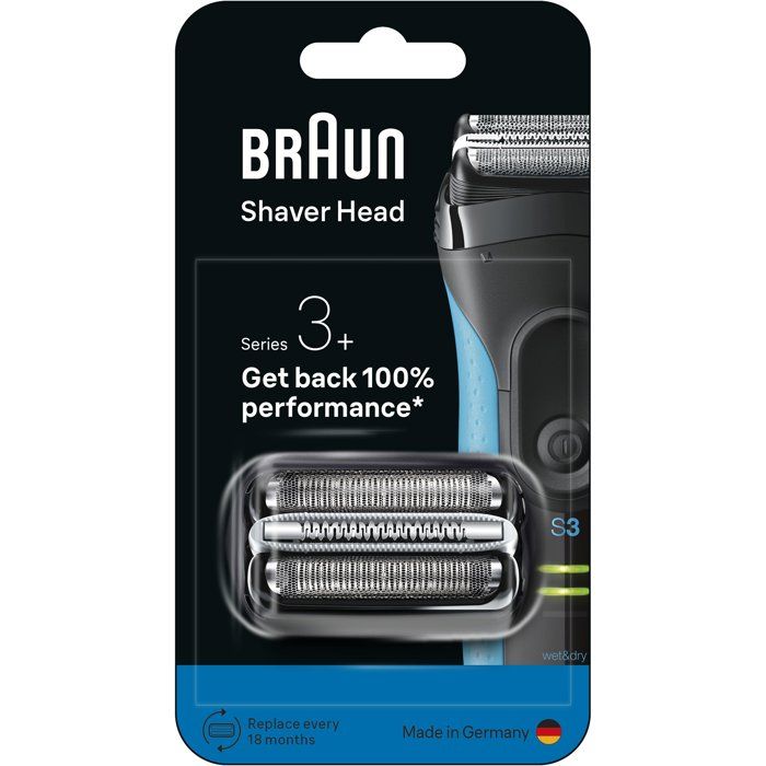 Tete de rasoir BRAUN Series 3+ - 2 grilles - Peigne MicroComb - 100 % fabriqué en Allemagne