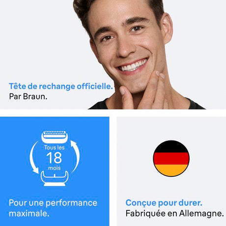 Tete de rasoir BRAUN Series 3 - 2 grilles - 100 % fabriqué en Allemagne