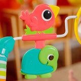 BRIGHT STARTS Transat pour bébé Animaux, Vibrations apaisantes, Arche d'éveil avec jouets interactifs, cadeau bébé