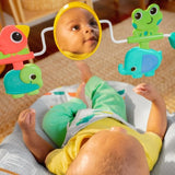 BRIGHT STARTS Transat pour bébé Animaux, Vibrations apaisantes, Arche d'éveil avec jouets interactifs, cadeau bébé